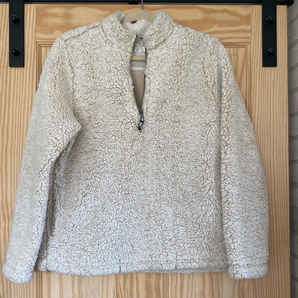 Sherpa fleece quarter zip pull over